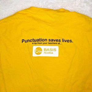 3/$15 Basis Peoria teacher swag t-shirt, unisex size small